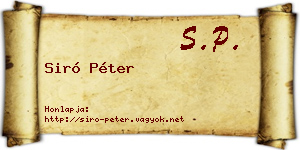Siró Péter névjegykártya